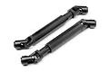 Two black universal centre driveshafts for an RC car, shown against a white background.