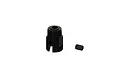 ARRMA Differential Input Safe-D Drive Cup with a small black grub screw isolated on a white background.
