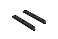 Two black plastic roof rails for an ARRMA RC vehicle, shown from a high-angle perspective against a white background.