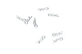 A set of eight silver-coloured metal RC car body clips scattered on a plain white background.