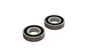 Two ARRMA rubber shielded ball bearings shown from an elevated angle against a white background.