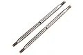 Two Axial stainless steel turnbuckles with threaded ends and a central adjustment hole, isolated on a white background.