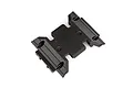 A black plastic Axial center transmission skid plate for an RC vehicle, shown from a top-down perspective against a white background.