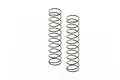 Two silver-coloured metal coil springs for RC car shock absorbers standing upright against a white background.