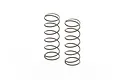 Two silver metal coil shock springs for an RC car, standing upright against a white background.