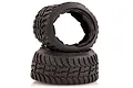 Two Rovan Tarmac Buster II RC buggy tyres stacked on a white background.