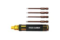 Yeah Racing 4-in-1 hex driver set with a black and gold handle and four interchangeable hex bits labeled H1.5, H2.0, H2.5, and H3.0.