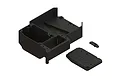 ARRMA Electronics Module Set for RC vehicles, featuring a black plastic main housing, a separate cover with ARRMA logo, and a small mounting tab.