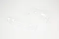 Clear, unpainted polycarbonate front splitter and rear diffuser set for ARRMA 1/7 Felony 6S BLX RC car on a white background.