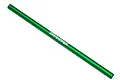 A green anodized aluminium internal spline centre drive shaft for Traxxas RC vehicles, featuring the Traxxas logo printed in white.
