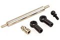 HSP 55mm servo linkage set including a threaded metal rod, two plastic rod ends, one metal ball stud, and one black screw-in ball stud.