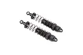 Two black Losi 60mm adjustable rear RC shock absorbers with silver shafts and black coil springs, shown against a white background.