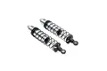 Two Losi gunmetal aluminium adjustable RC shock absorbers with black springs and rod ends, shown against a white background.