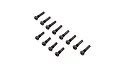 A set of twelve black metal partial thread button head king pins arranged in a staggered pattern on a white background.