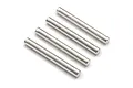 Four identical silver metal cylindrical steering posts for Blackzon 1/16 Slayer RC car, arranged diagonally on a white background.