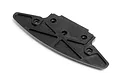 A black plastic front bumper plate for a Maverick RC vehicle, shown from an angled top-down perspective against a white background.