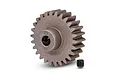 A Traxxas 26-tooth 1Mod steel pinion gear with a set screw, shown against a white background.