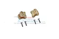 Two brass GPM Racing rear suspension link axle mounts with four included screws, displayed on a white background.