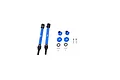 GPM Racing blue hardened steel adjustable CVD drive shafts with wheel hex adapters and hardware set for RC cars.