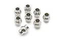 A set of eight small silver metal pivot balls for BlackZon RC vehicles arranged on a white background.