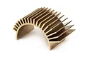 A bronze-coloured aluminium motor heat sink with cooling fins, designed for 36mm diameter RC motors.