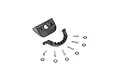Pro Boat motor mount set including a black composite mount, a curved motor clamp, and various metal screws and washers on a white background.