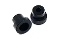 Two black cylindrical servo saver inserts with splined centers, shown against a white background.