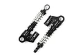 Two black Yeah Racing aluminium shock absorbers for RC cars on a white background.