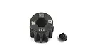 Yeah Racing 11T 1Mod steel pinion gear with a small grub screw on a white background.