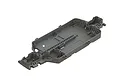 A grey composite long wheelbase main chassis for an ARRMA RC vehicle, featuring a honeycomb reinforcement structure.