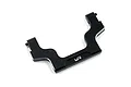 A black aluminium rear body mount for an Axial SCX24 RC car, featuring the Yeah Racing logo.
