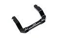 A black aluminium front bumper mount for the Axial SCX24 C10 by Yeah Racing, featuring a U-shaped design with the YR logo.