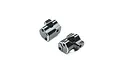 Two black aluminium 0-degree caster blocks for Losi RC vehicles, shown from an angled perspective against a white background.