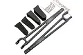 Traxxas battery hold-down bars and foam spacers for RC vehicles, including instruction sheet.