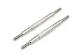 Two silver-coloured steel RC steering turnbuckles with threaded ends, shown against a plain white background.