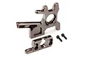 Maverick aluminium motor mount set including two metal mount pieces and two black screws on a white background.