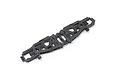 A black plastic front lower suspension arm for a Kyosho RC vehicle, shown from an angled top-down perspective against a white background.