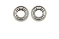Two metal shielded ball bearings shown from a top-down perspective against a plain white background.