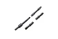 A set of four black steel transmission shafts for the Axial RBX10 RC crawler, shown against a plain white background.