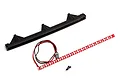 Losi 1/6 Super Baja Rey front LED light bar kit including a black plastic housing, a red LED strip with wires, and two small mounting screws.