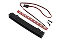 Losi 1/6 Super Baja Rey rear LED light bar kit including a black housing, LED strip with wiring, and two mounting screws.