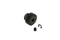 ARRMA Steel 21T 32dp/0.8Mod Safe-D5 Pinion Gear with grub screw and E-clip on a white background.