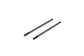Two ARRMA 3x64mm shock shafts made of polished steel, shown side-by-side against a plain white background.