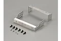 Killerbody stainless steel mounting brackets for 1/10 Toyota Land Cruiser, including screws and nuts on a grey background.