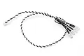 A set of four clear LED lights connected by twisted black and white wires with a small white connector plug at the end.