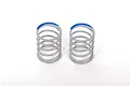 Two grey RC shock springs with blue paint markings on the top coils, isolated on a white background.