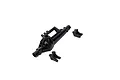 A black plastic Axial AR14B front differential axle housing with two separate suspension link mounts, isolated on a white background.