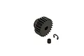 ARRMA 24T pinion gear with a set screw and E-clip on a white background.