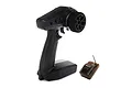 Spektrum SLT3 3-channel pistol-grip transmitter and SR315 receiver on a white background.