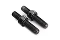 Two black threaded steel linkage inserts for Traxxas RC vehicles, shown side-by-side on a white background.